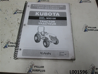 Kubota MX5100 Tractor Illustrated Parts List 97898-23980