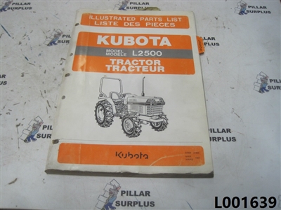 Kubota L2500 Tractor Illustrated Parts List 97898-21920