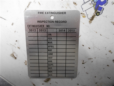 Fire Extinguisher Inspection Record ( pack of 25)